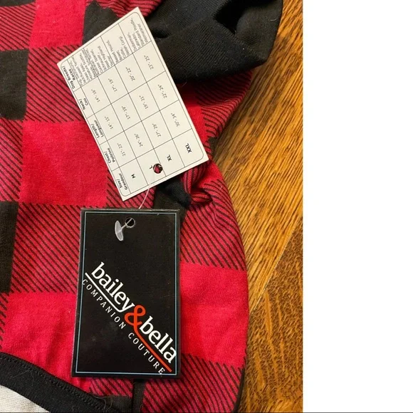 Bailey & Bella Dog Short Ted Black Plaid Moose Motif Size Medium - Picture 4 of 5